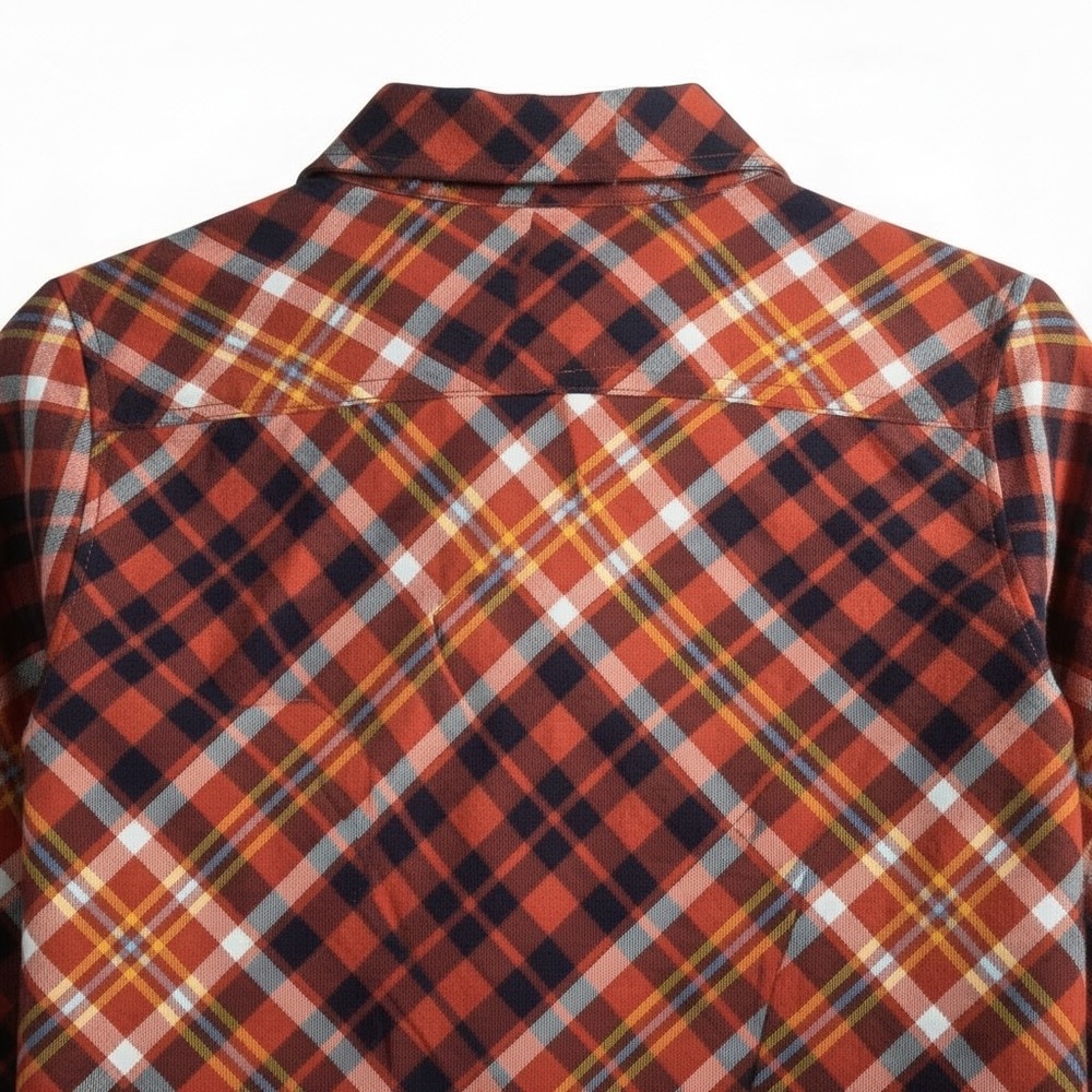 Kim Rogers Petite Orange Plaid Tunic Rhinestone Embellished Button Down Shirt PL - Picture 2 of 8